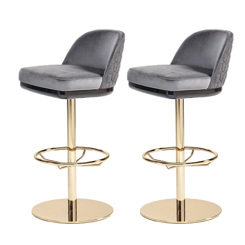 Glam Rotatable Bar Stool Low Back Counter Bar Stool for Home