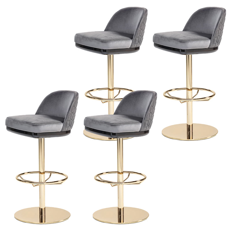 Glam Rotatable Bar Stool Low Back Counter Bar Stool for Home