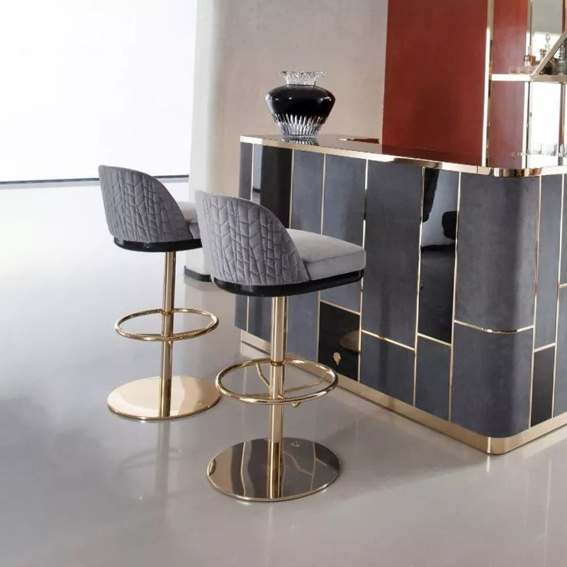 Glam Rotatable Bar Stool Low Back Counter Bar Stool for Home