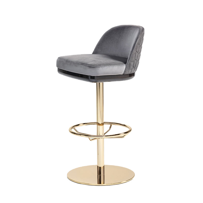 Glam Rotatable Bar Stool Low Back Counter Bar Stool for Home