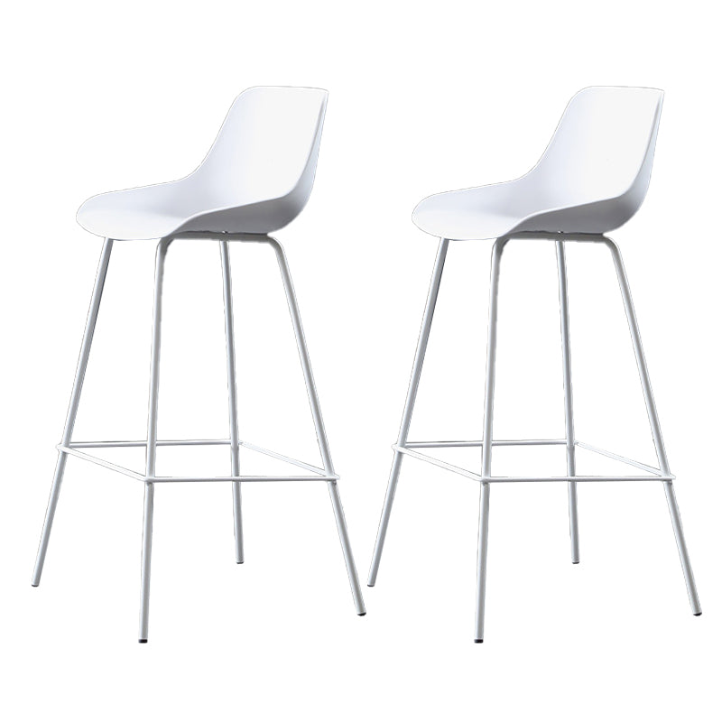 Nordic Plastic Bar Stool Low Back Counter Bar Stool with Metal Legs for Home