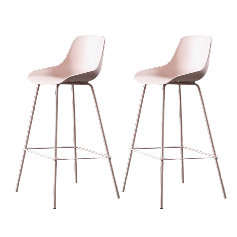 Nordic Plastic Bar Stool Low Back Counter Bar Stool with Metal Legs for Home