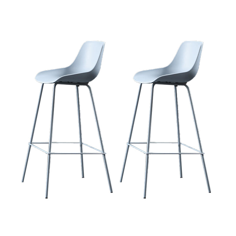 Nordic Plastic Bar Stool Low Back Counter Bar Stool with Metal Legs for Home