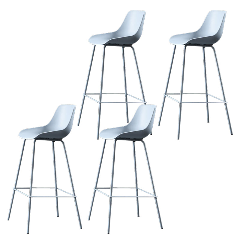 Nordic Plastic Bar Stool Low Back Counter Bar Stool with Metal Legs for Home