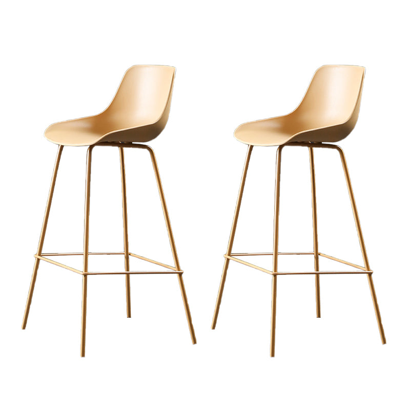 Nordic Plastic Bar Stool Low Back Counter Bar Stool with Metal Legs for Home