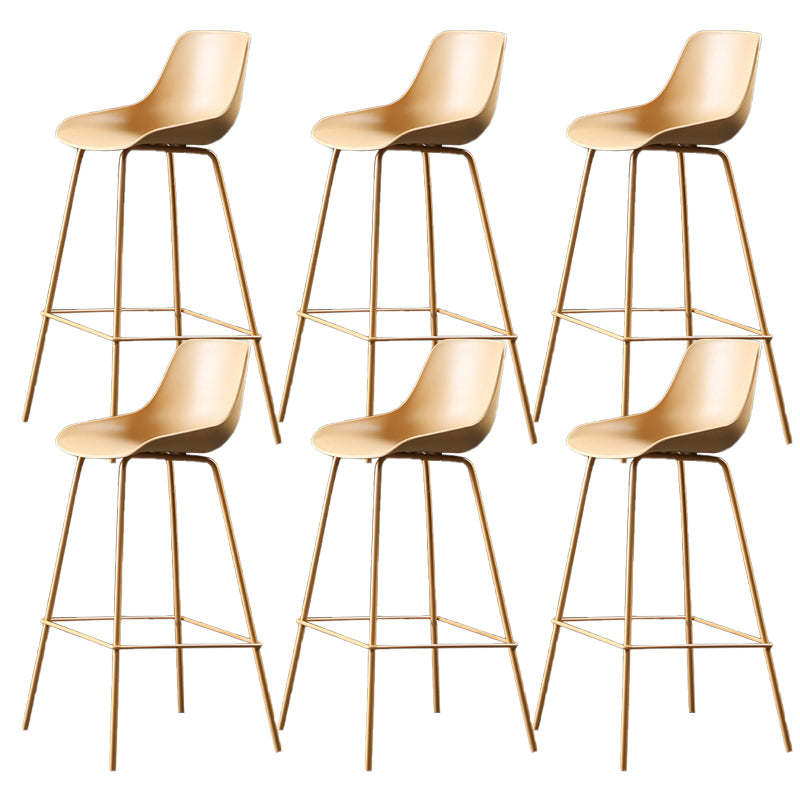 Nordic Plastic Bar Stool Low Back Counter Bar Stool with Metal Legs for Home