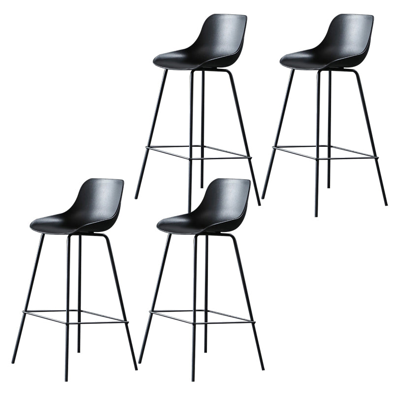 Nordic Plastic Bar Stool Low Back Counter Bar Stool with Metal Legs for Home