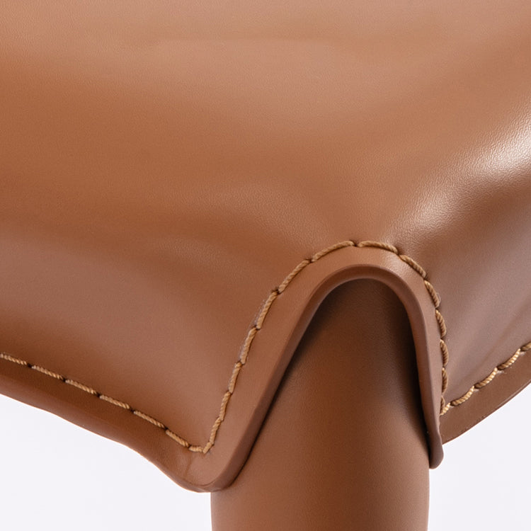 Contemporary Leather Bar Stool Low Back Counter Bar Stool with Metal Legs for Home