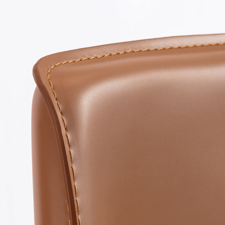 Contemporary Leather Bar Stool Low Back Counter Bar Stool with Metal Legs for Home