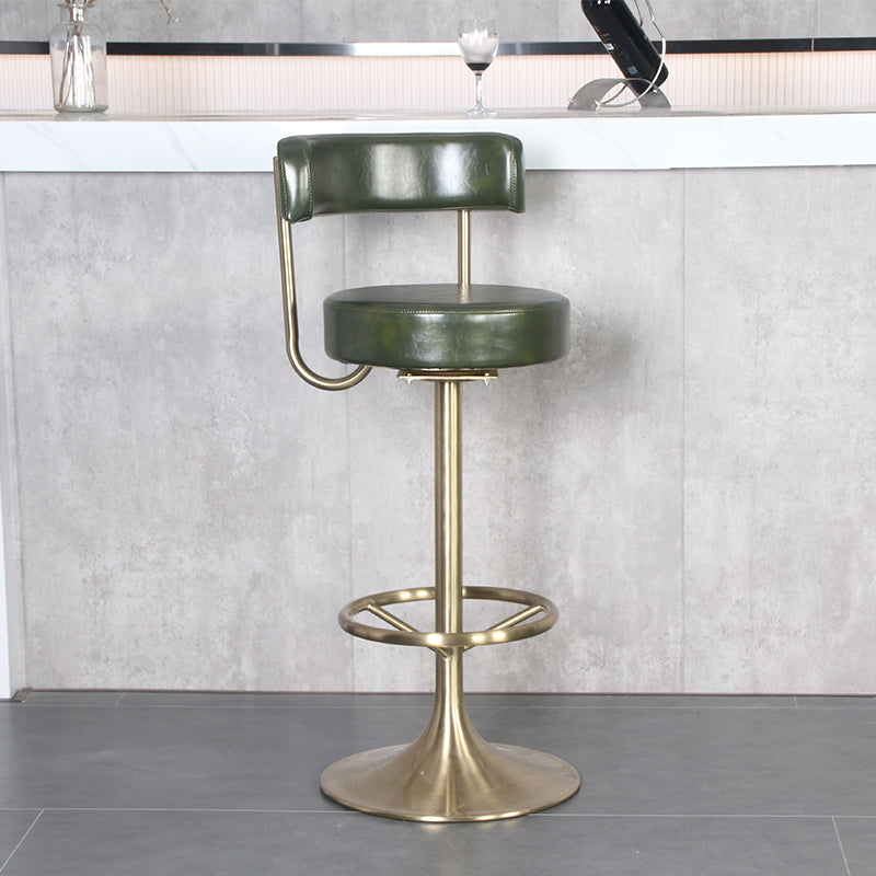 Glam Rotatable Bar Stool Faux Leather Counter Bar Stool for Home