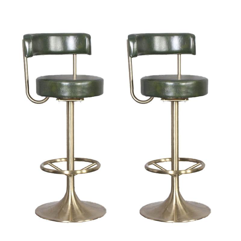 Glam Rotatable Bar Stool Faux Leather Counter Bar Stool for Home