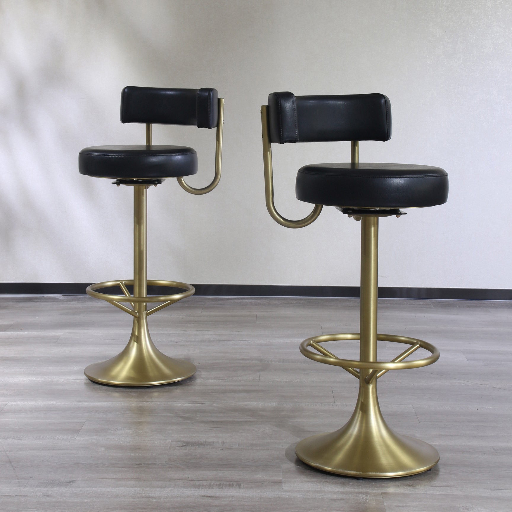 Glam Rotatable Bar Stool Faux Leather Counter Bar Stool for Home