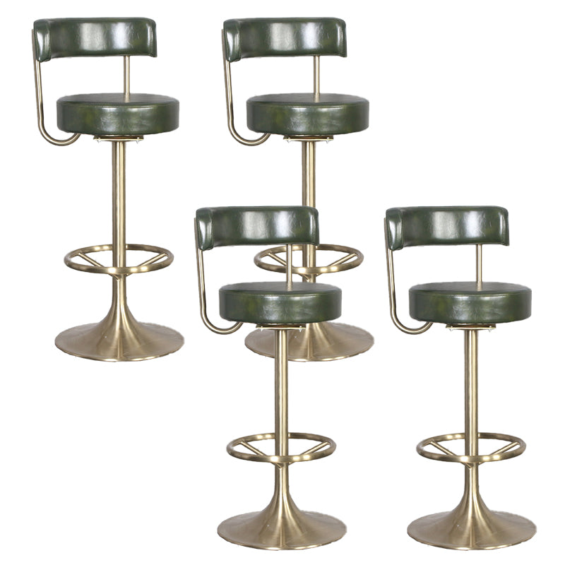 Glam Rotatable Bar Stool Faux Leather Counter Bar Stool for Home