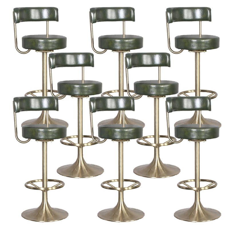 Glam Rotatable Bar Stool Faux Leather Counter Bar Stool for Home