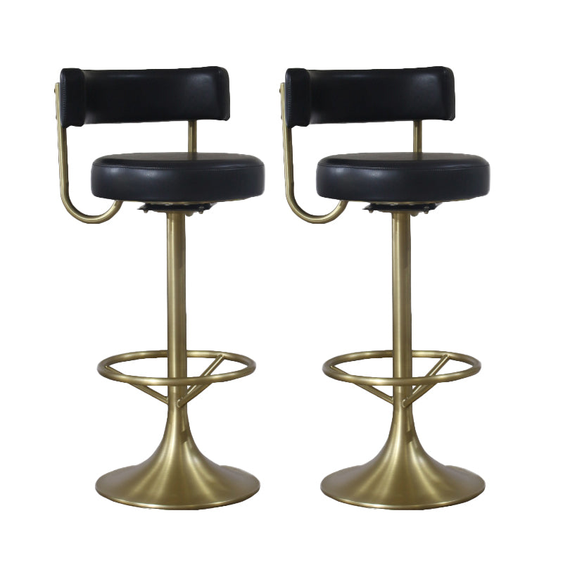 Glam Rotatable Bar Stool Faux Leather Counter Bar Stool for Home