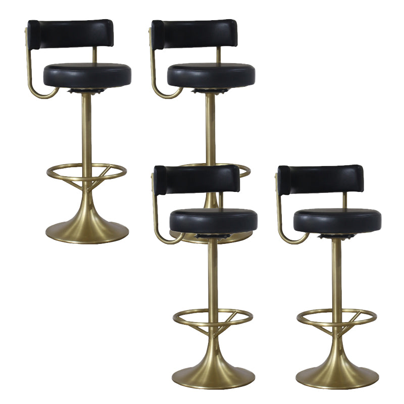Glam Rotatable Bar Stool Faux Leather Counter Bar Stool for Home