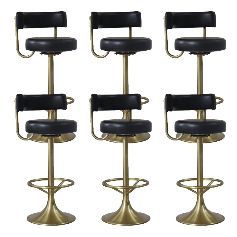 Glam Rotatable Bar Stool Faux Leather Counter Bar Stool for Home
