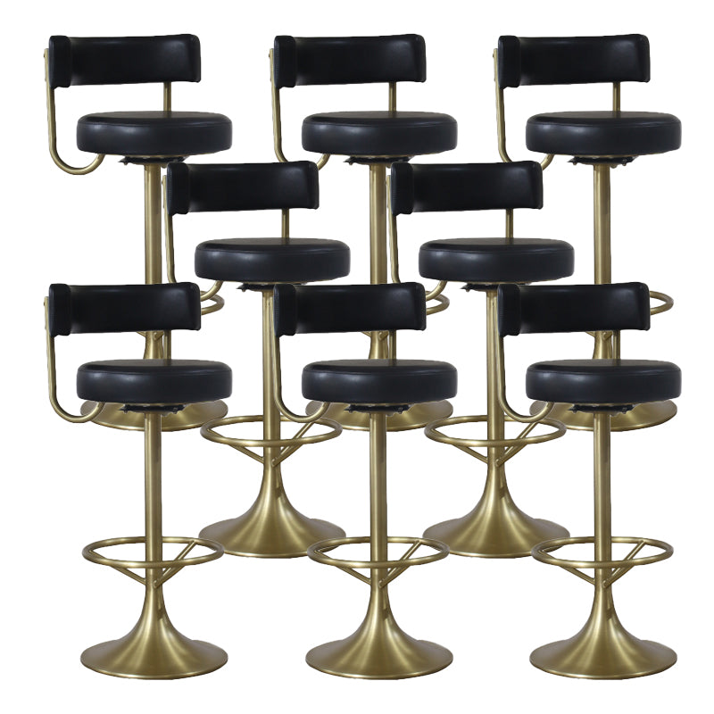 Glam Rotatable Bar Stool Faux Leather Counter Bar Stool for Home