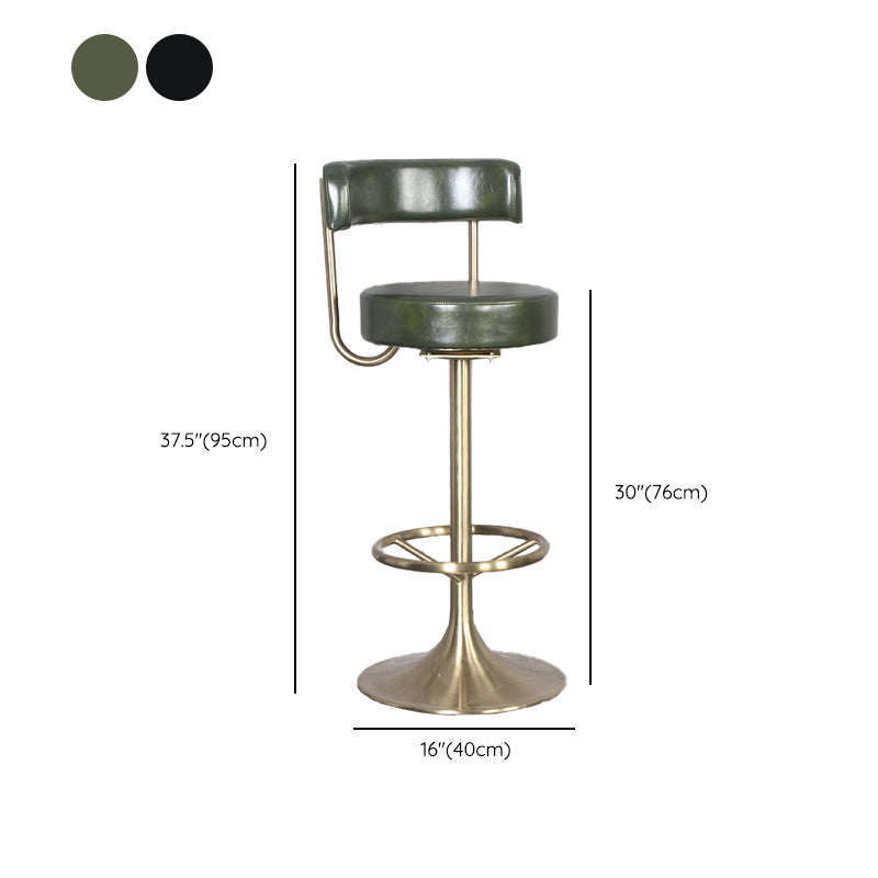 Glam Rotatable Bar Stool Faux Leather Counter Bar Stool for Home