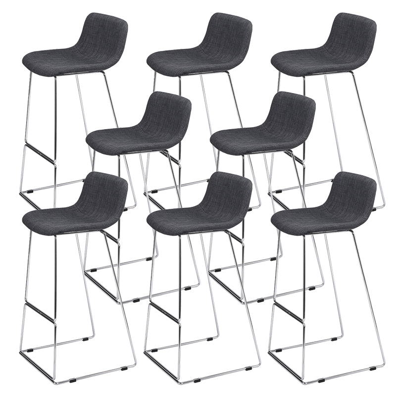 Nordic Low Back Counter Bar Stool Plastic Bar Stool with Metal Legs for Home