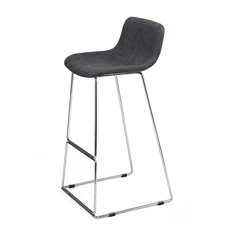 Nordic Low Back Counter Bar Stool Plastic Bar Stool with Metal Legs for Home
