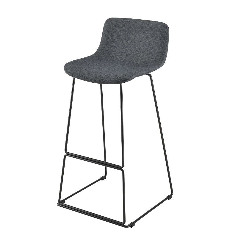 Nordic Low Back Counter Bar Stool Plastic Bar Stool with Metal Legs for Home