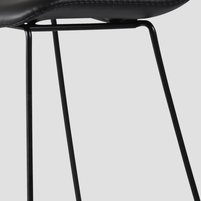 Nordic Low Back Counter Bar Stool Plastic Bar Stool with Metal Legs for Home