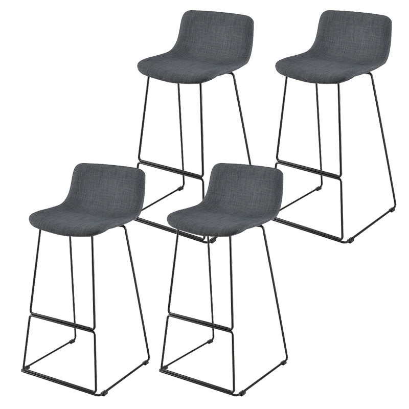 Nordic Low Back Counter Bar Stool Plastic Bar Stool with Metal Legs for Home