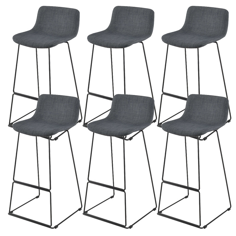 Nordic Low Back Counter Bar Stool Plastic Bar Stool with Metal Legs for Home