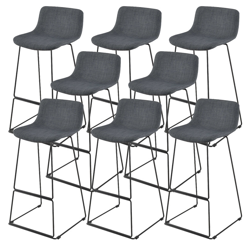 Nordic Low Back Counter Bar Stool Plastic Bar Stool with Metal Legs for Home