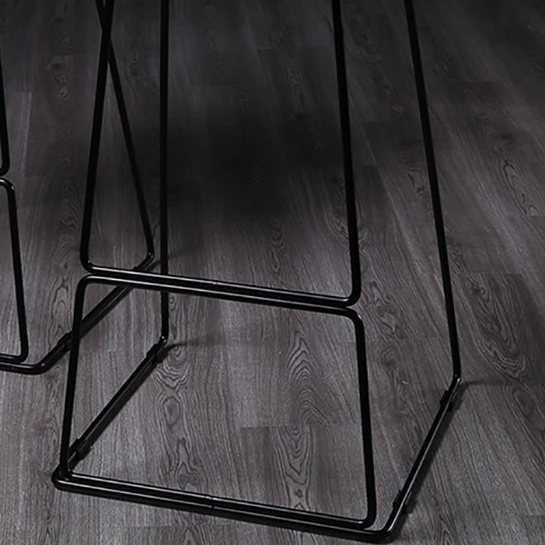 Nordic Low Back Counter Bar Stool Plastic Bar Stool with Metal Legs for Home