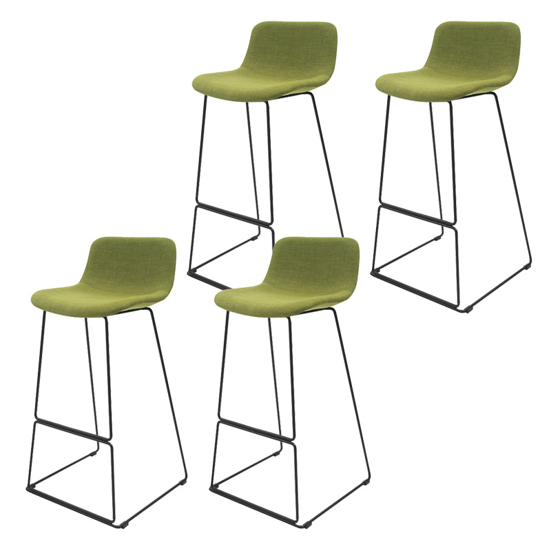 Nordic Low Back Counter Bar Stool Plastic Bar Stool with Metal Legs for Home