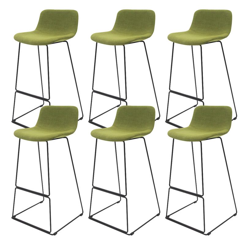 Nordic Low Back Counter Bar Stool Plastic Bar Stool with Metal Legs for Home