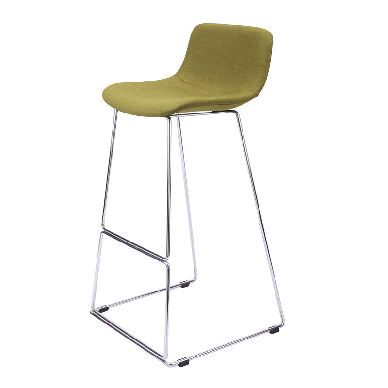 Nordic Low Back Counter Bar Stool Plastic Bar Stool with Metal Legs for Home