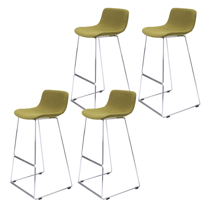 Nordic Low Back Counter Bar Stool Plastic Bar Stool with Metal Legs for Home