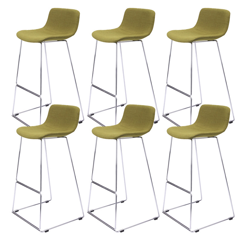 Nordic Low Back Counter Bar Stool Plastic Bar Stool with Metal Legs for Home