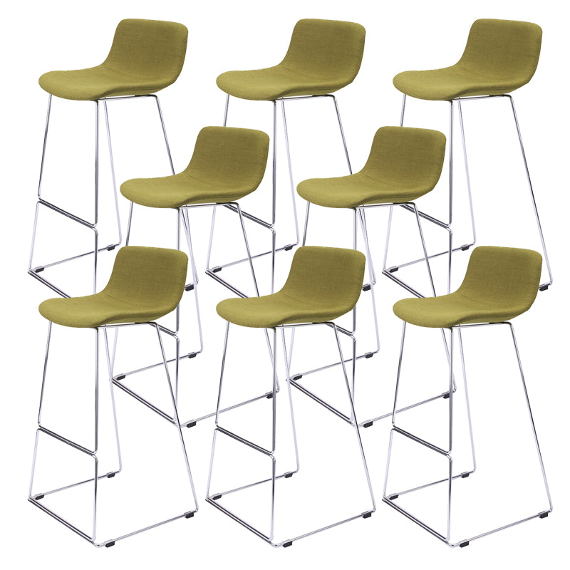 Nordic Low Back Counter Bar Stool Plastic Bar Stool with Metal Legs for Home