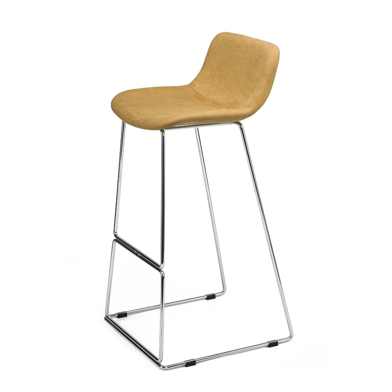 Nordic Low Back Counter Bar Stool Plastic Bar Stool with Metal Legs for Home
