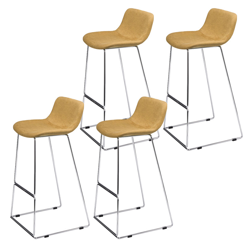 Nordic Low Back Counter Bar Stool Plastic Bar Stool with Metal Legs for Home