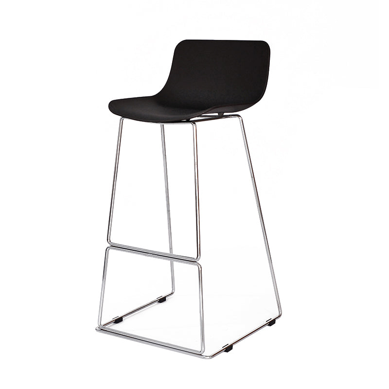 Nordic Low Back Counter Bar Stool Plastic Bar Stool with Metal Legs for Home