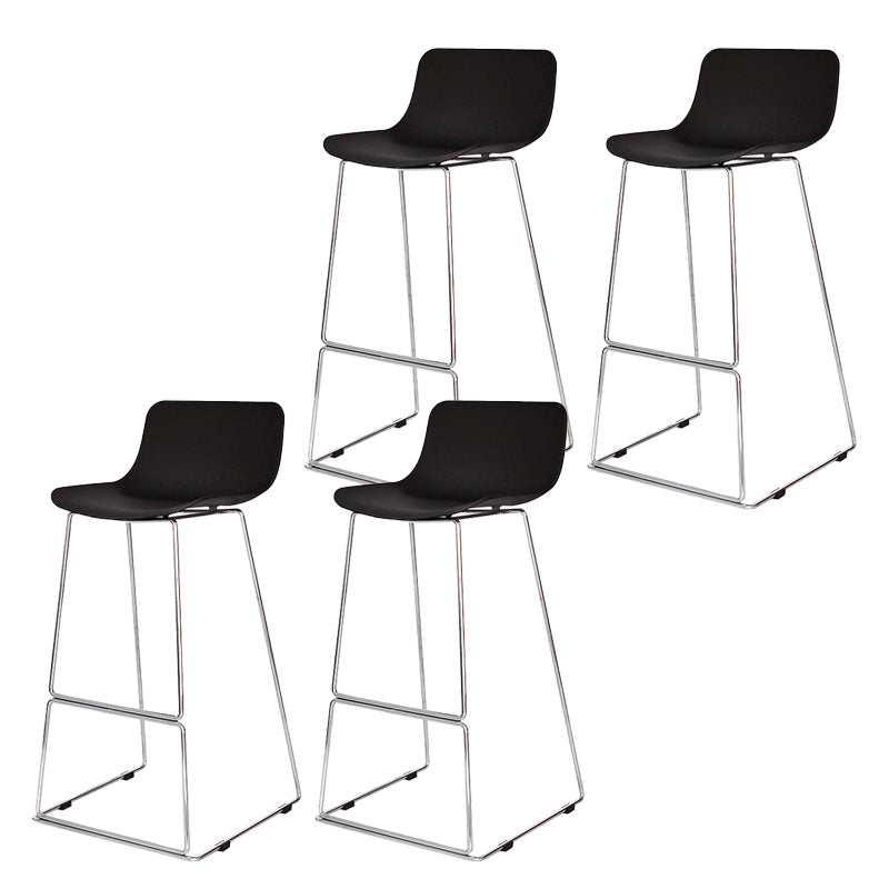 Nordic Low Back Counter Bar Stool Plastic Bar Stool with Metal Legs for Home