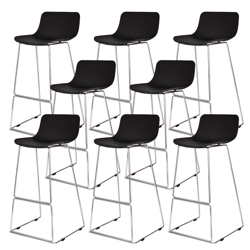 Nordic Low Back Counter Bar Stool Plastic Bar Stool with Metal Legs for Home