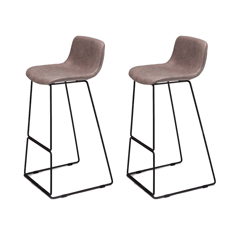 Nordic Low Back Counter Bar Stool Plastic Bar Stool with Metal Legs for Home