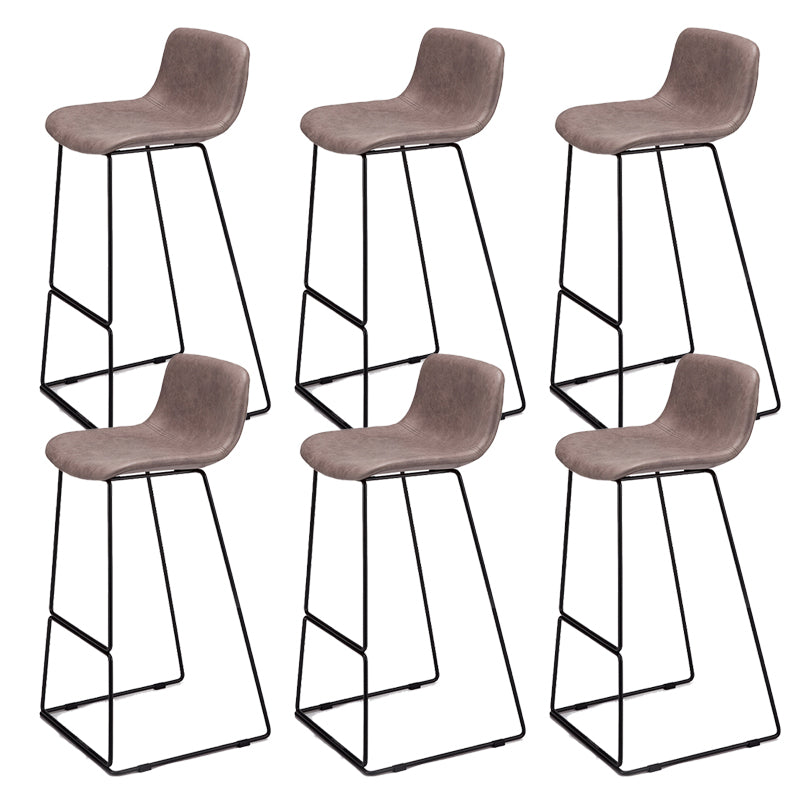 Nordic Low Back Counter Bar Stool Plastic Bar Stool with Metal Legs for Home
