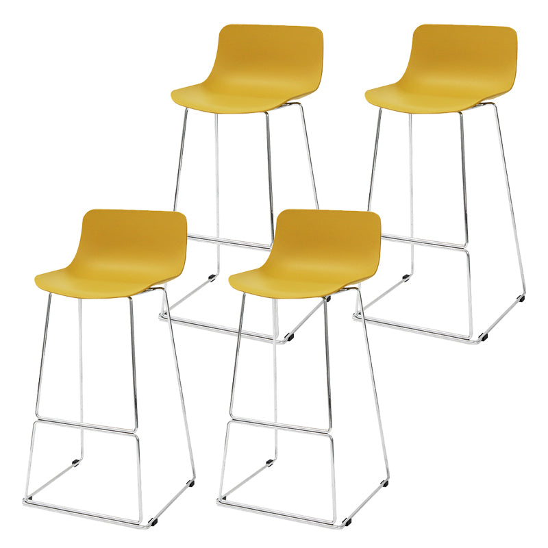 Nordic Low Back Counter Bar Stool Plastic Bar Stool with Metal Legs for Home