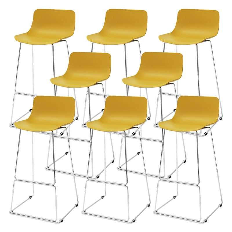 Nordic Low Back Counter Bar Stool Plastic Bar Stool with Metal Legs for Home