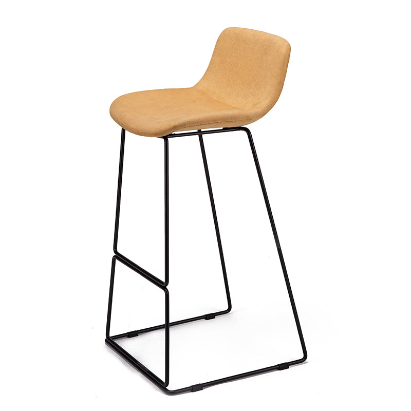 Nordic Low Back Counter Bar Stool Plastic Bar Stool with Metal Legs for Home