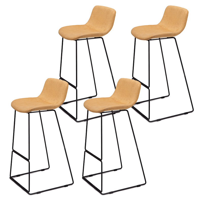 Nordic Low Back Counter Bar Stool Plastic Bar Stool with Metal Legs for Home