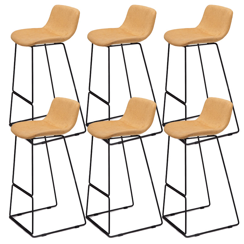 Nordic Low Back Counter Bar Stool Plastic Bar Stool with Metal Legs for Home