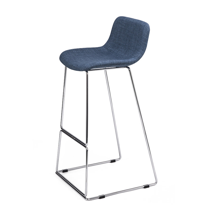 Nordic Low Back Counter Bar Stool Plastic Bar Stool with Metal Legs for Home